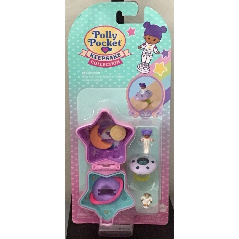 Polly Pocket KEEPSAKE COLLECTION Stardream Compact Ring & Case New NIB